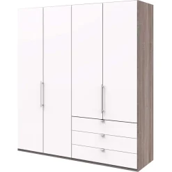 Wohnen Schlafzimmerschrank 2m mit 3 Schubladen - Tivierto