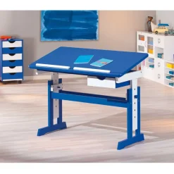 Discount Wohnen Schülerschreibtisch Bluena in Blau-Weiß
