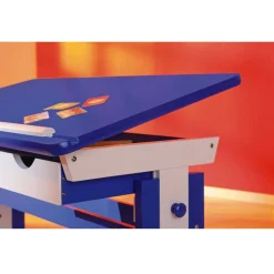 Discount Wohnen Schülerschreibtisch Bluena in Blau-Weiß