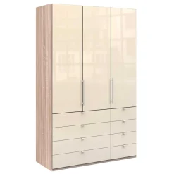 New Wohnen Schmaler Kleiderschrank in Cremefarben - Rativian
