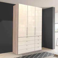 New Wohnen Schmaler Kleiderschrank in Cremefarben - Rativian
