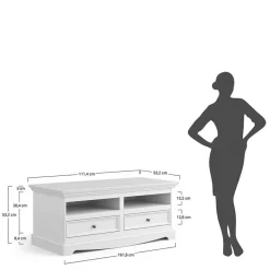 Discount Wohnen Schmales Landhaus TV Board mit 111 cm Breite - Manipur