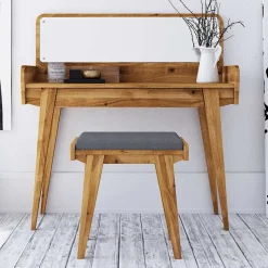 Clearance Wohnen Schminktisch & Hocker - moderner Retro Style - Hardus (zweiteilig)