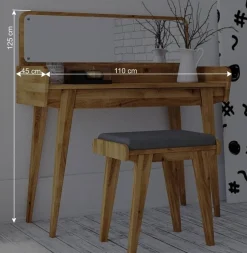 Clearance Wohnen Schminktisch & Hocker - moderner Retro Style - Hardus (zweiteilig)