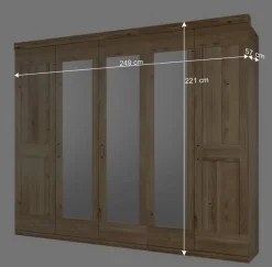 Clearance Wohnen Schrank fürs Schlafzimmer 5-türig - 3 Spiegel - Zamron