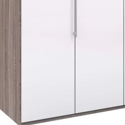 Best Wohnen Schrank in Weiß Glas & Eiche Dunkel - Empresian