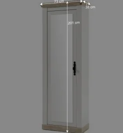 Outlet Wohnen Schrank mit Spiegeltür & Garderobe - Nedita (dreiteilig)