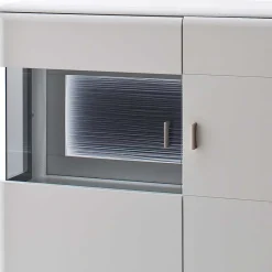 Wohnen Schrankwand Wohnzimmer in Weiß - Hazime (vierteilig)
