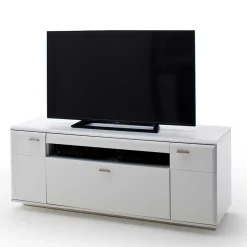 Wohnen Schrankwand Wohnzimmer in Weiß - Hazime (vierteilig)