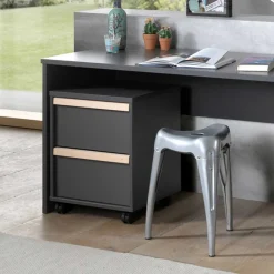 Best Wohnen Schreibtisch & Rollcontainer & Regal - Navlius (dreiteilig)