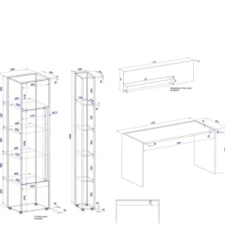New Wohnen Schreibtisch & Schrank & Regale - Nonessia (vierteilig)