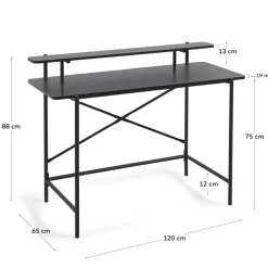 Outlet Wohnen Schreibtisch aus Metall in Schwarz - Andjes
