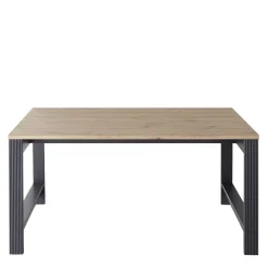 New Wohnen Schreibtisch in Dunkelgrau & Eiche Optik - Joe