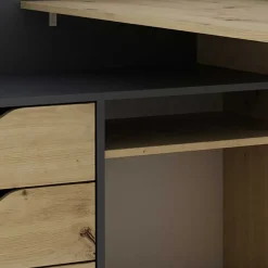 Wohnen Schreibtisch in Wildeiche NB & Anthrazit - Lician