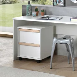 Best Wohnen Schreibtisch Möbelset in Weiß - Eldrus (dreiteilig)