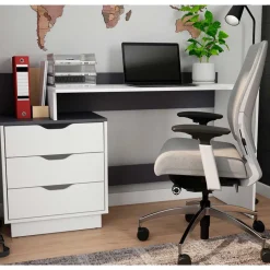 Hot Wohnen Schreibtisch mit drei Schubladen und Aufsatz - Dotagon