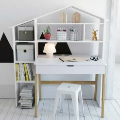 Discount Wohnen Schreibtisch mit Regal im Hausdesign - Mounty (zweiteilig)