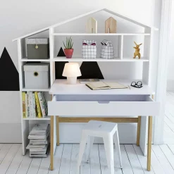 Discount Wohnen Schreibtisch mit Regal im Hausdesign - Mounty (zweiteilig)