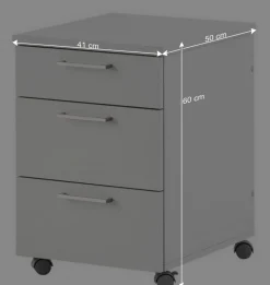 Sale Wohnen Schreibtisch Rollcontainer in Lichtgrau 41x60x50 - Bowsla