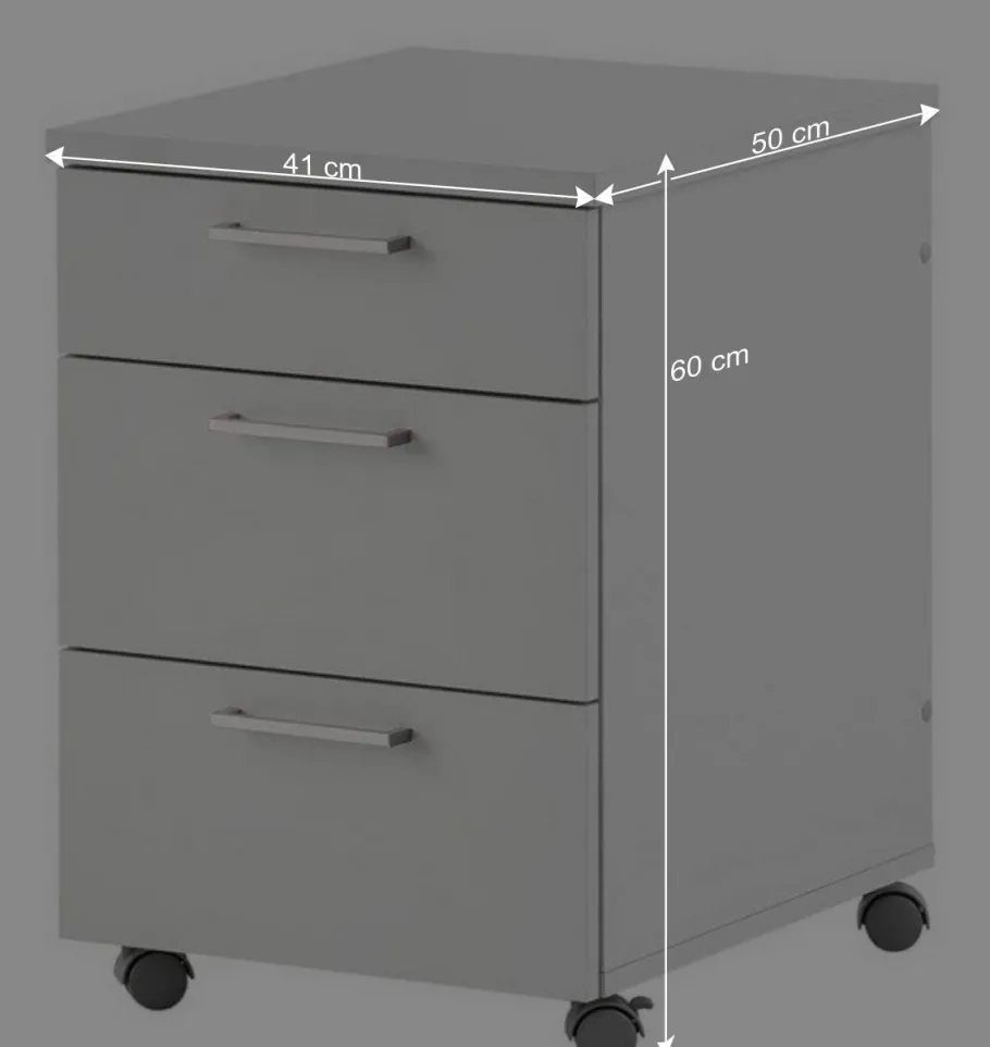 Sale Wohnen Schreibtisch Rollcontainer in Lichtgrau 41x60x50 - Bowsla