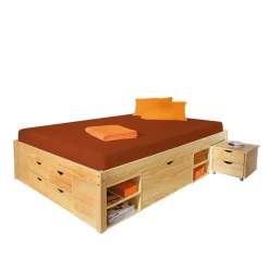Hot Wohnen Schubladenbett Oladrios aus Kiefer massiv (dreiteilig)