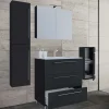 New Wohnen Schwarze Badezimmermöbel mit Weiß - Gloriella (dreiteilig)