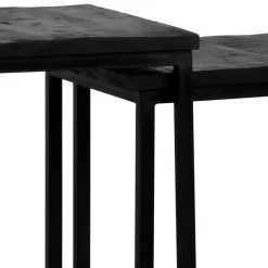 Outlet Wohnen Schwarze Beistelltisch 2-Satz - Westerland (zweiteilig)