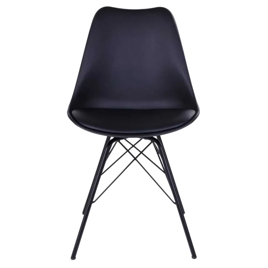 Hot Wohnen Schwarze Küchenstühle mit Schalensitz - Verbandro (2er Set)