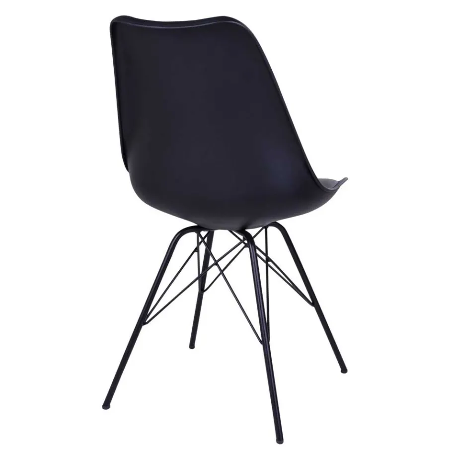 Hot Wohnen Schwarze Küchenstühle mit Schalensitz - Verbandro (2er Set)