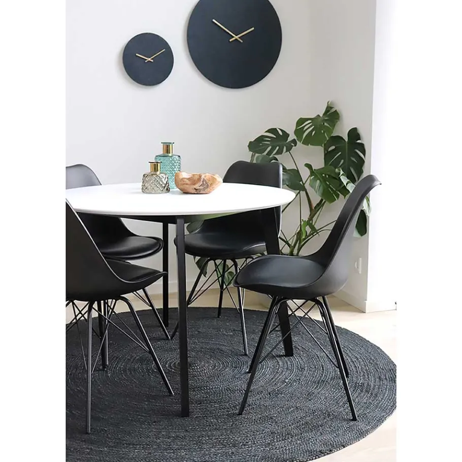Hot Wohnen Schwarze Küchenstühle mit Schalensitz - Verbandro (2er Set)