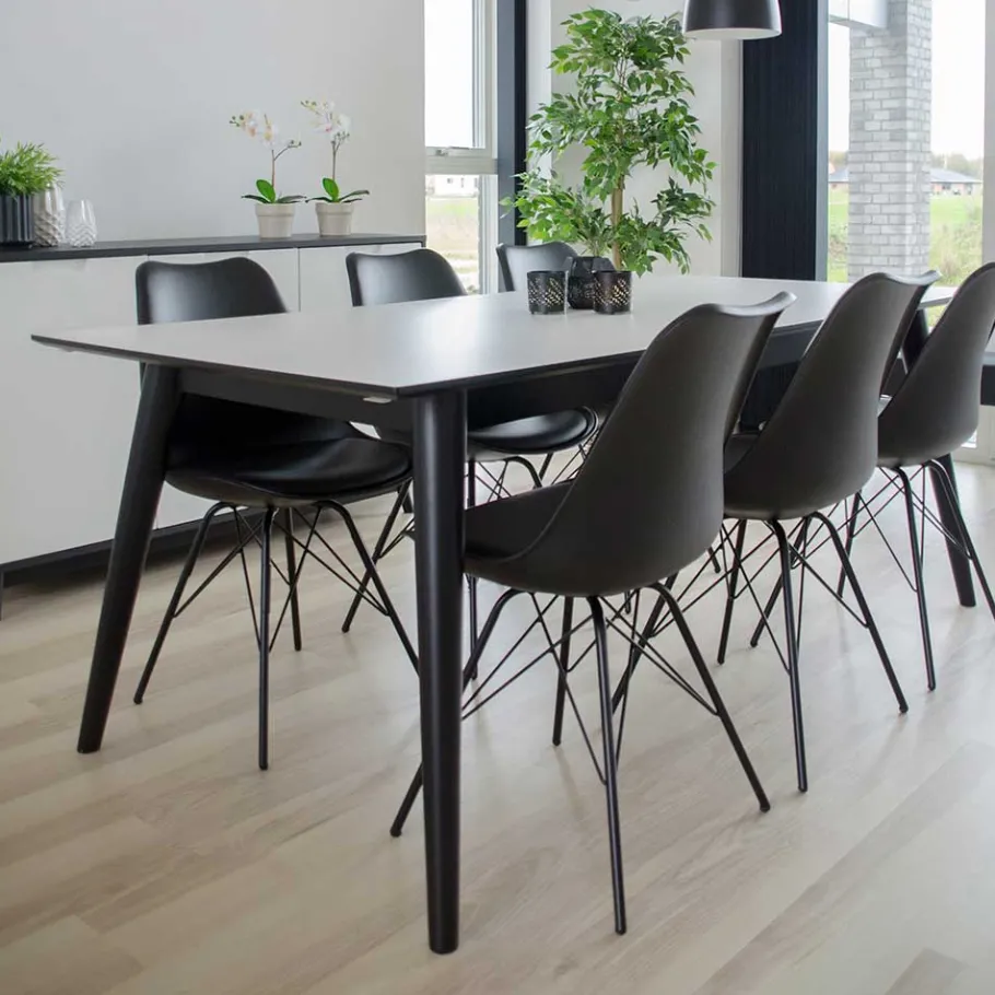 Hot Wohnen Schwarze Küchenstühle mit Schalensitz - Verbandro (2er Set)