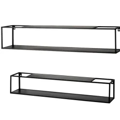 Discount Wohnen Schwarze Wandregale Set - Mikene (zweiteilig)