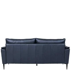 Best Wohnen Schwarze Wohnzimmercouch aus Leder in Vintage Optik - Lagon