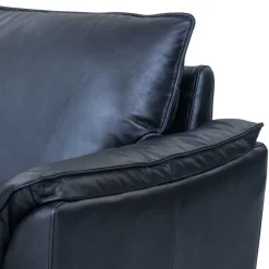 Best Wohnen Schwarze Wohnzimmercouch aus Leder in Vintage Optik - Lagon
