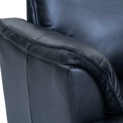 Best Wohnen Schwarze Wohnzimmercouch aus Leder in Vintage Optik - Lagon