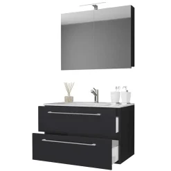 Sale Wohnen Schwarzer Badezimmer-Waschplatz Set - Gloriella (zweiteilig)