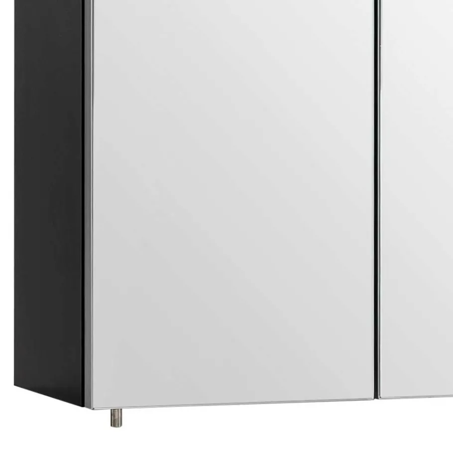 Sale Wohnen Schwarzer Bad-Spiegelschrank 3-türig - Riguna