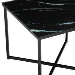 Wohnen Schwarzer Beistelltisch im Marmoroptik Glas - Shaky
