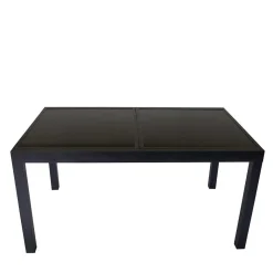 Best Wohnen Schwarzer Gartentisch aus Aluminium & Glas - Chiano