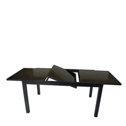 Best Wohnen Schwarzer Gartentisch aus Aluminium & Glas - Chiano