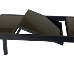 Best Wohnen Schwarzer Gartentisch aus Aluminium & Glas - Chiano