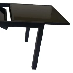 Best Wohnen Schwarzer Gartentisch aus Aluminium & Glas - Chiano