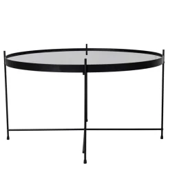 Sale Wohnen Schwarzer Glas Wohnzimmertisch in Rund 70 cm - Chroma