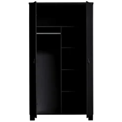 Discount Wohnen Schwarzer Kleiderschrank aus Massivholz - Florida