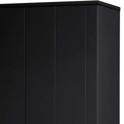 Discount Wohnen Schwarzer Kleiderschrank aus Massivholz - Florida