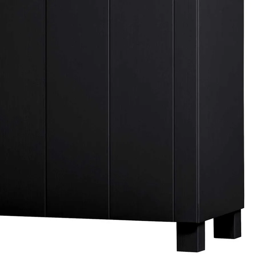 Discount Wohnen Schwarzer Kleiderschrank aus Massivholz - Florida