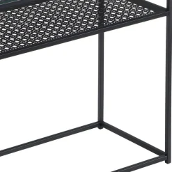 Clearance Wohnen Schwarzer Konsolentisch mit Glasplatte - Panfreda