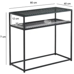 Clearance Wohnen Schwarzer Konsolentisch mit Glasplatte - Panfreda