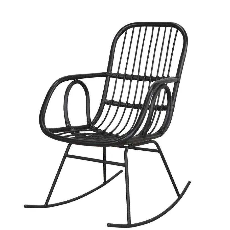 Outlet Wohnen Schwarzer Schaukelstuhl modern - Italiano