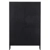 Outlet Wohnen Schwarzer Schrank mit Doppeltür - 100x155x40 - Burgossi
